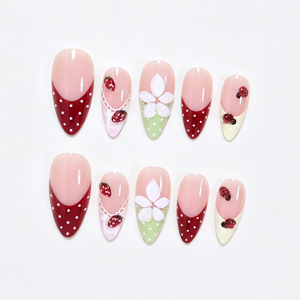 Kreatives Blumendesign Press-On Nagelkunst Set Brehn