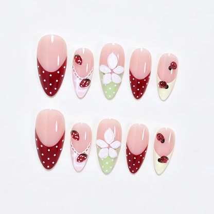 Kreatives Blumendesign Press-On Nagelkunst Set Brehn