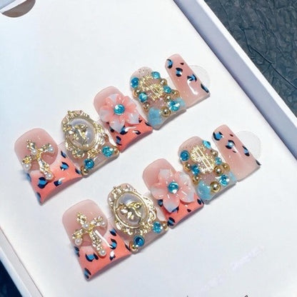 Dekoratives 3D Press-On Nagelkunst Set