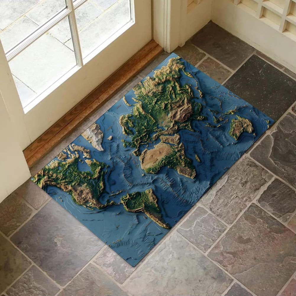 3D geografisches Design Fußmatte Brehn