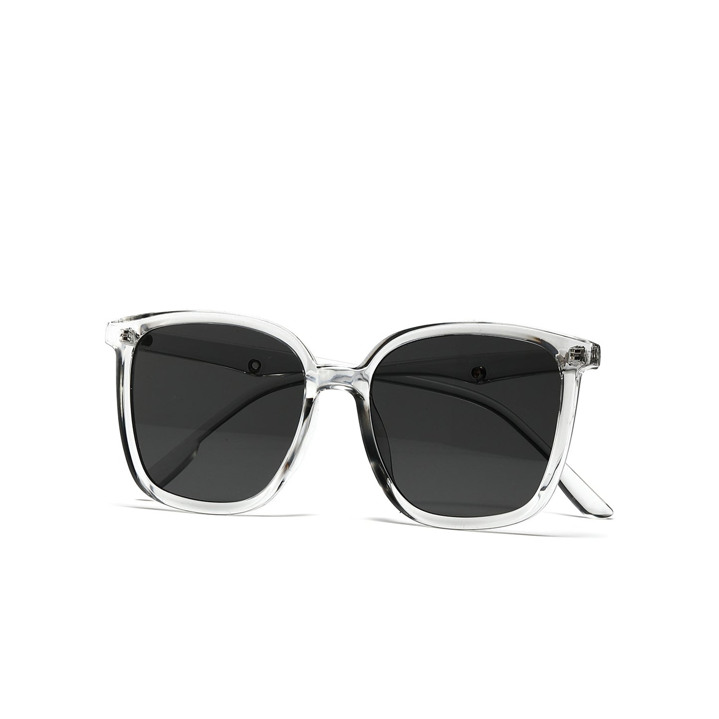 Damen stilvolle quadratische Sonnenbrille mit klarem Rahmen und polarisierten Gläsern Brehn