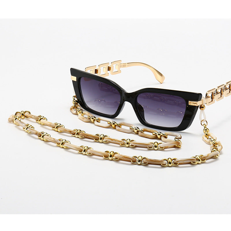 Fashion Cat-Eye Sonnenbrille mit eleganter Kette Brehn
