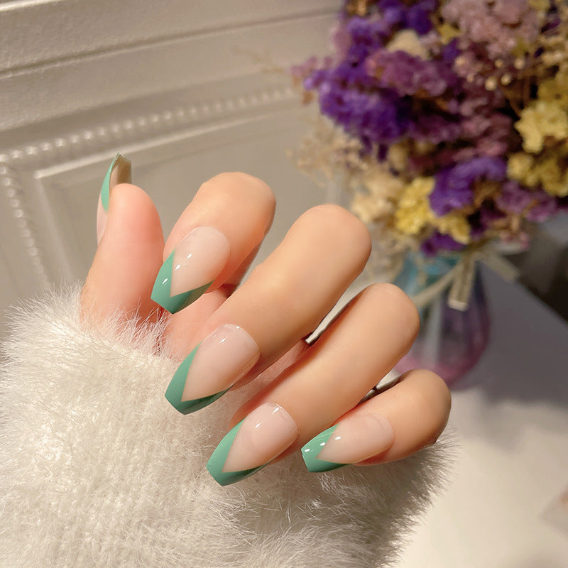 Stylische Französische Spitze Stiletto Press-On Nägel Brehn