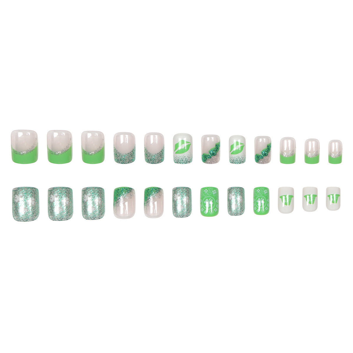 Festive Glittery Nail Art Press-On Set Brehn