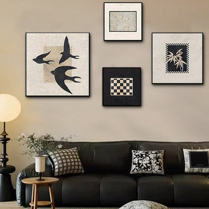 Abstrakte Vogel Wandkunst