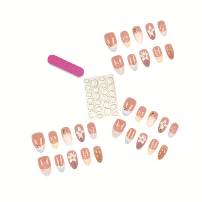Dekoratives florales Press-On Nagelkunst Set