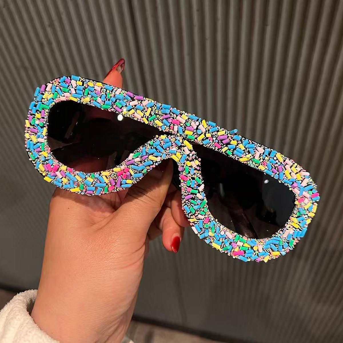 Damen trendige Sonnenbrille mit kreativem Zuckerguss-Design Brehn