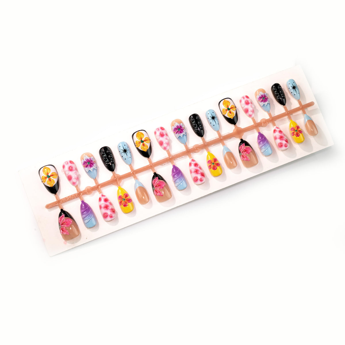Künstlerisches florales Design Press-On Nagelset Brehn 1790636706