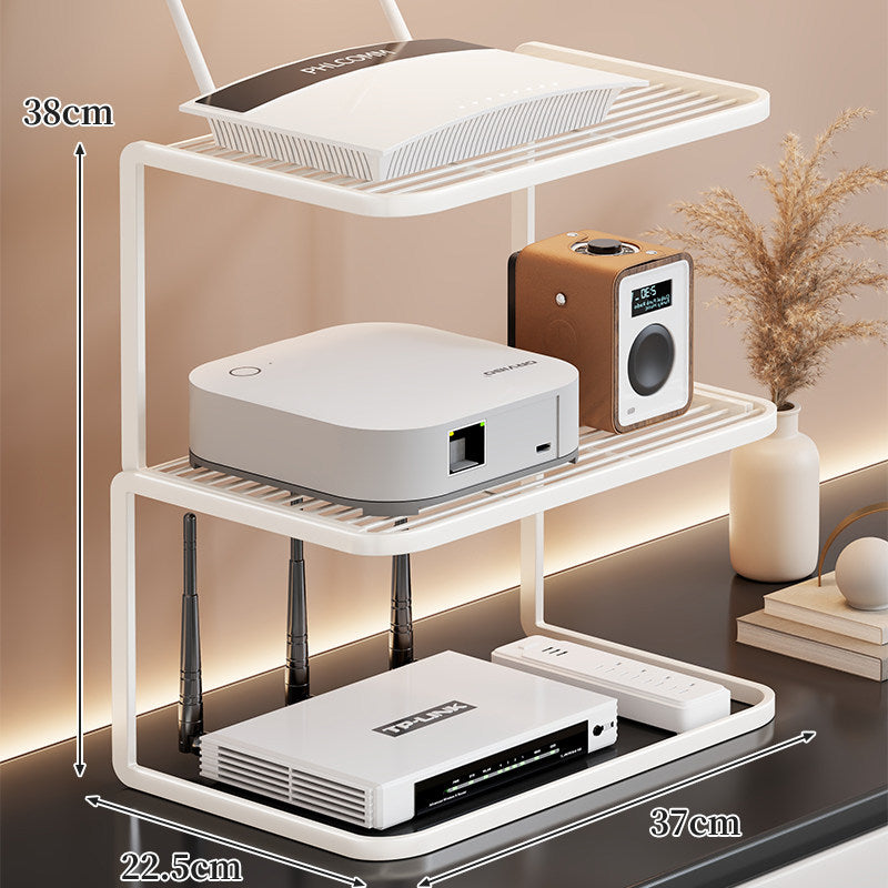 Belüfteter Desktop-Router- und Modemständer-Organizer