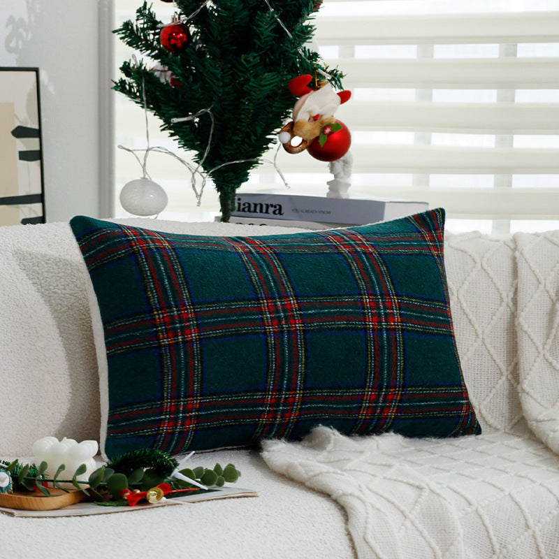 Karierter dekorativer Zierkissenbezug im Tartan‑Look aus weichem Microfleece Brehn