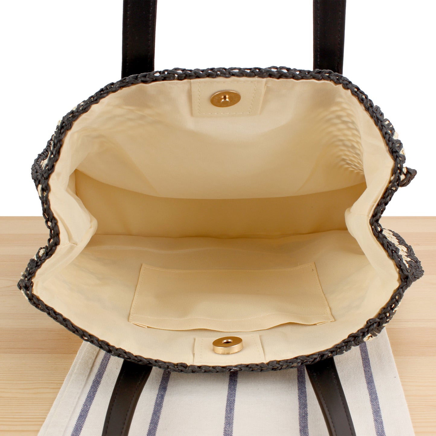 Geflochtene Tragetasche mit Elegantem Ledergriff Brehn