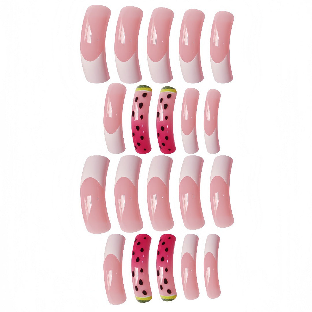 Wassermelonen-inspirierte Press-On-Nagel-Set Brehn