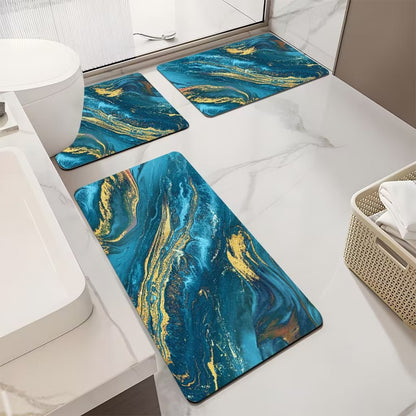 Luxuriöses Marmor-Design Badematten-Set Brehn