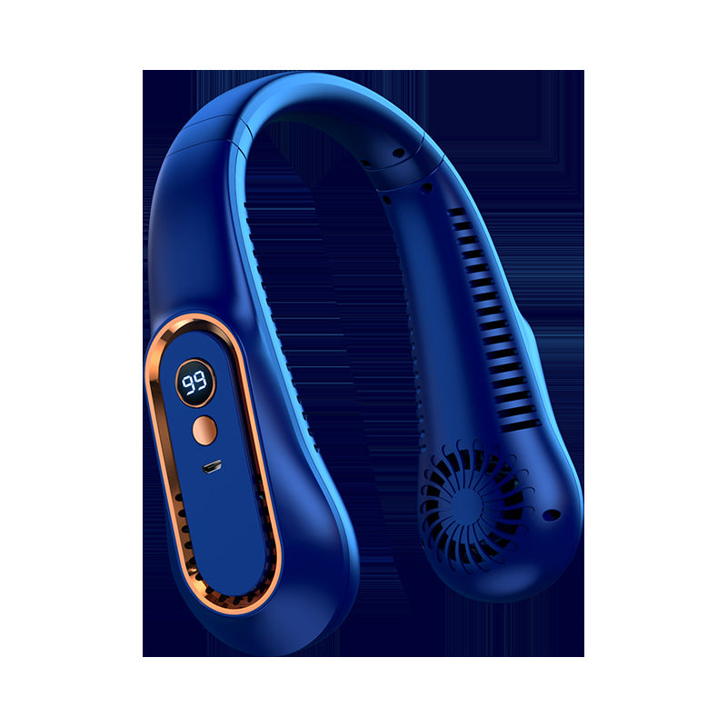 Unisex Tragbarer Nackenventilator mit Digitalanzeige Brehn