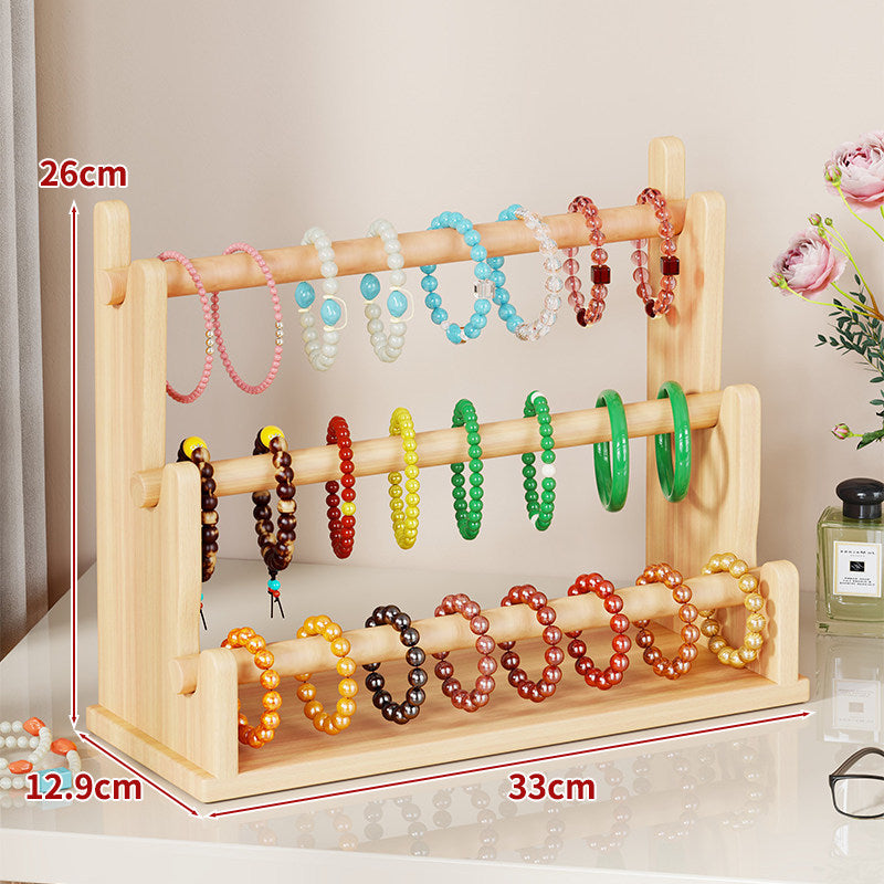 Zwei-Ebenen Holzarmband und Armreif Display Ständer Organizer