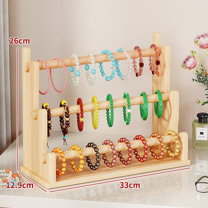 Zwei-Ebenen Holzarmband und Armreif Display Ständer Organizer