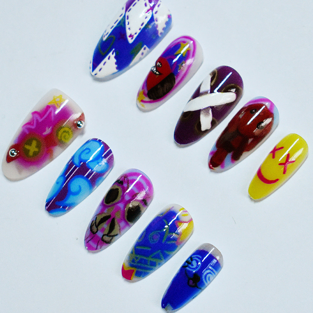 Künstlerisches Kuss-Themen Press-On Nagelkunst Brehn