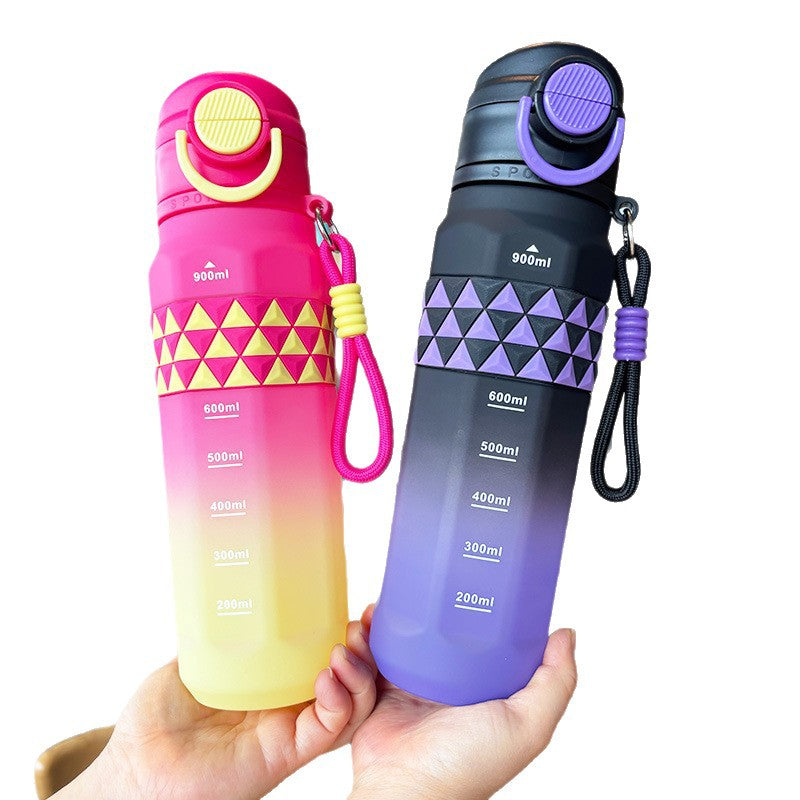 Damen Sportliche Wasserflasche mit praktischer Messskala Brehn