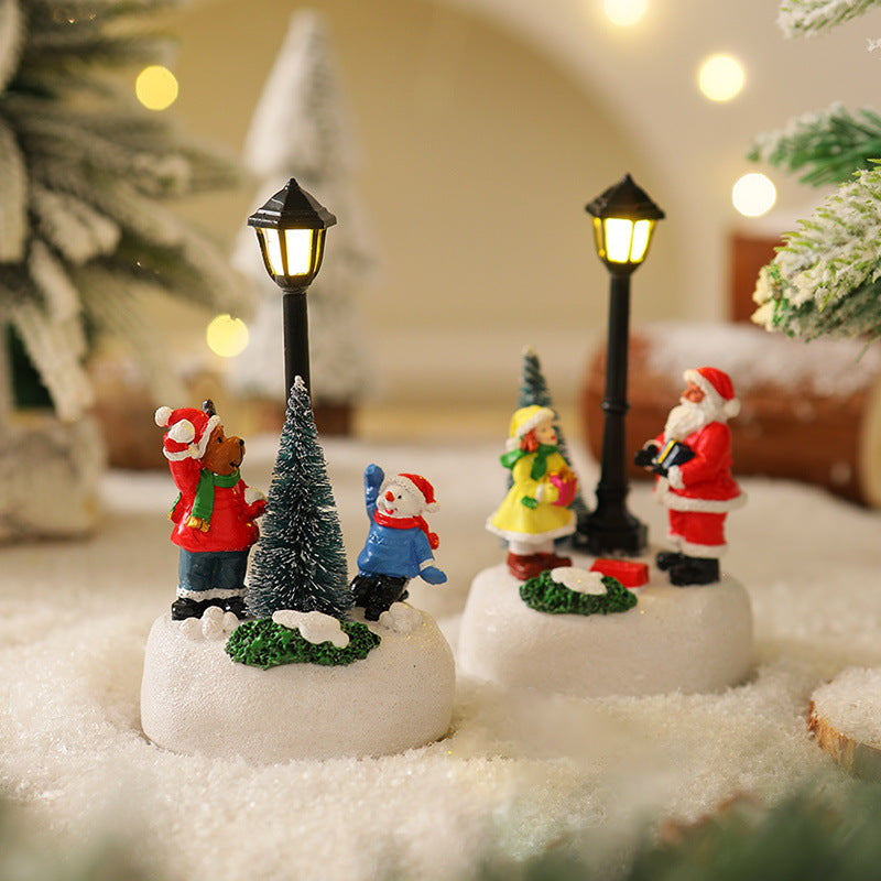 Beleuchtete Weihnachtsfigur mit Weihnachtsbaum Brehn