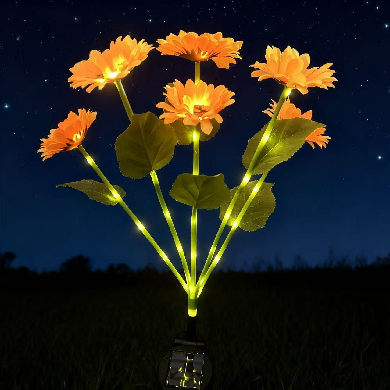 Solarbetriebene dekorative Sonnenblumen-Gartenstecker mit Multi-Bloom-LED-Wasserdichtem Paneel Brehn