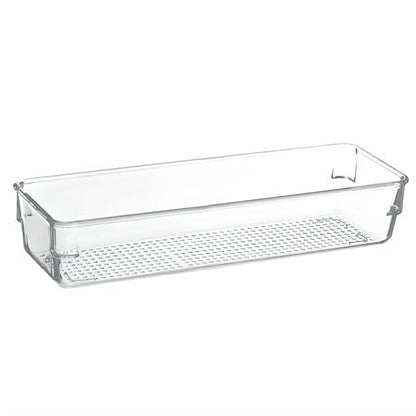 Transparente Kühlschrank-Türablage mit Riffelboden und Clipbefestigung