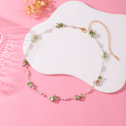 Elegante florale Perlenkette Brehn