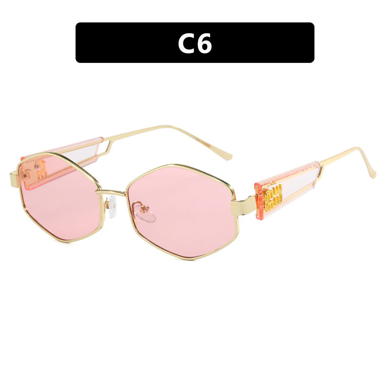 Damen geometrische Sonnenbrille mit modischem Design und UV-Schutz Brehn