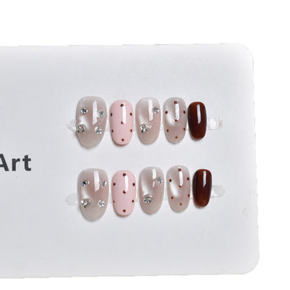 Premium Strass-Besetzte Press-On Nagelkunst Brehn