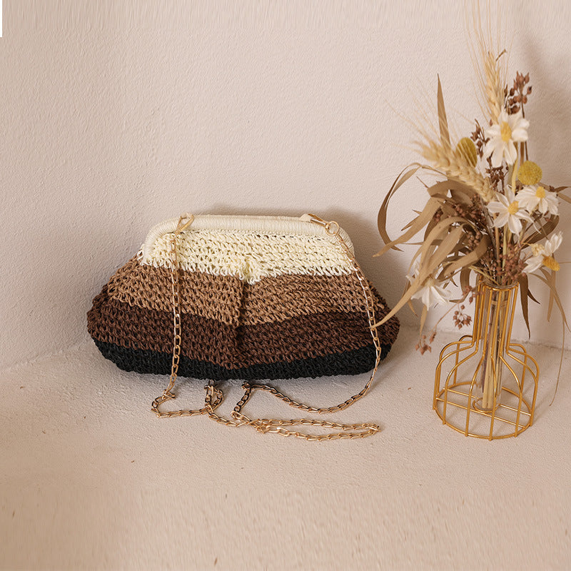 Damen Handgefertigte Clutch-Tasche mit hochwertigem Makramee Brehn