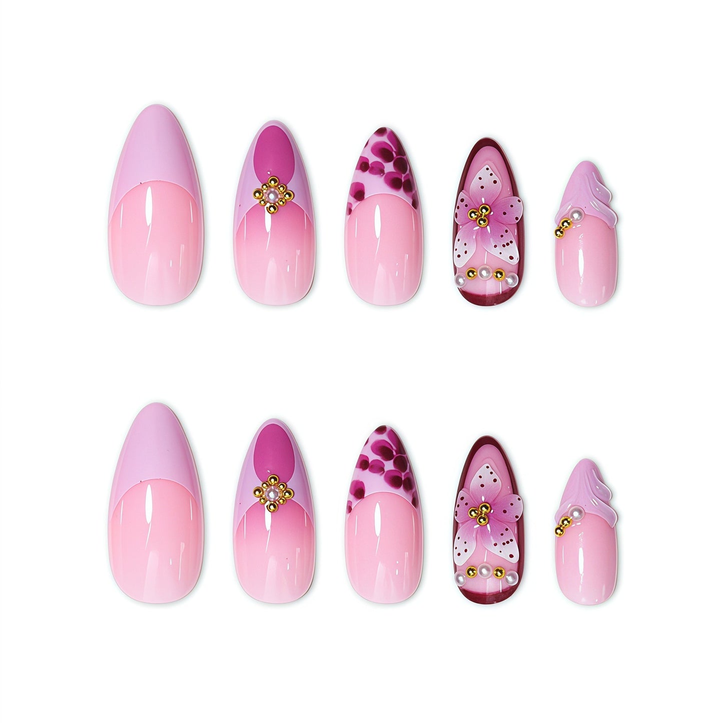 Elegante Blumen-Acryl-Nagelerweiterungen Brehn
