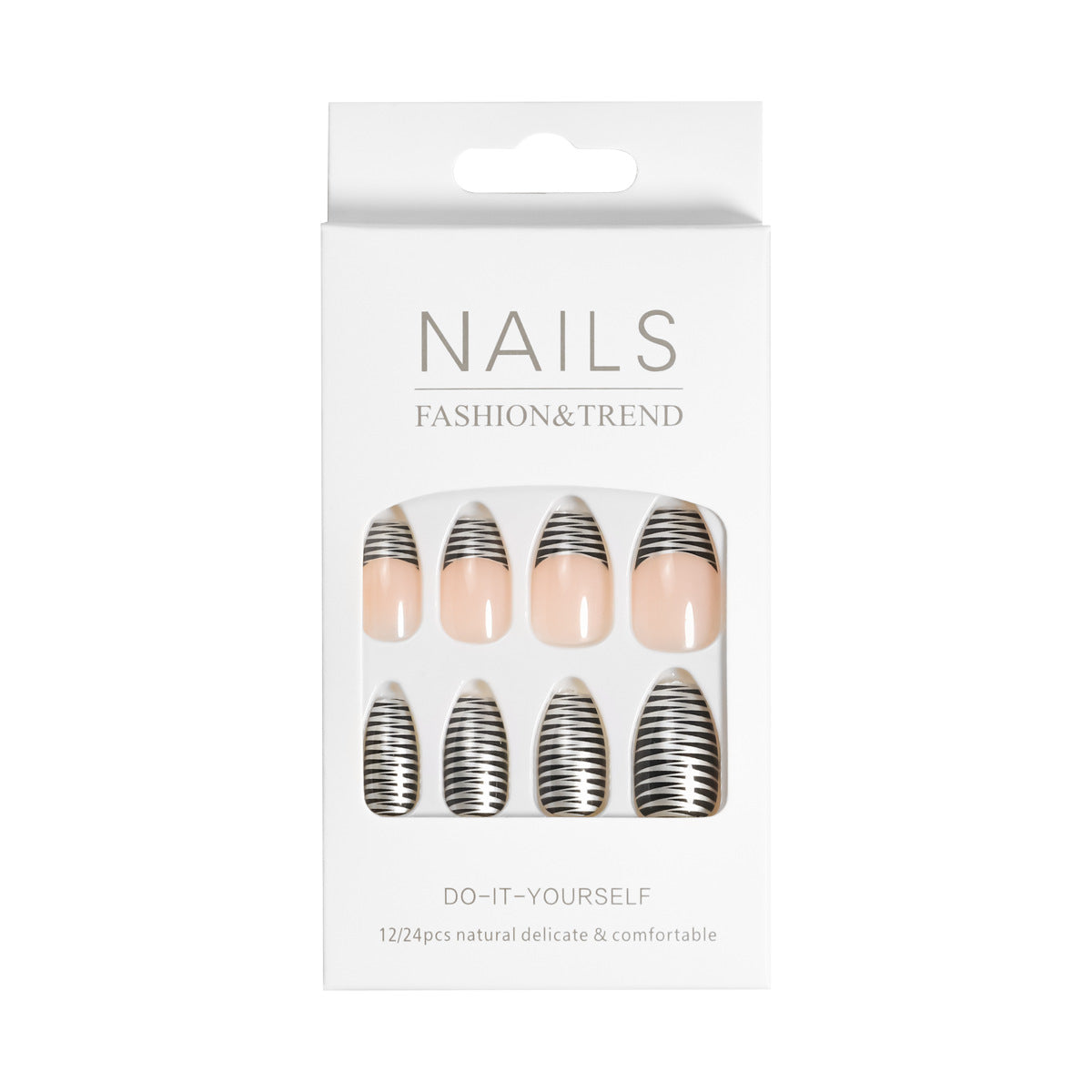 Künstlerisches Grafik Press-On Nagelset Brehn
