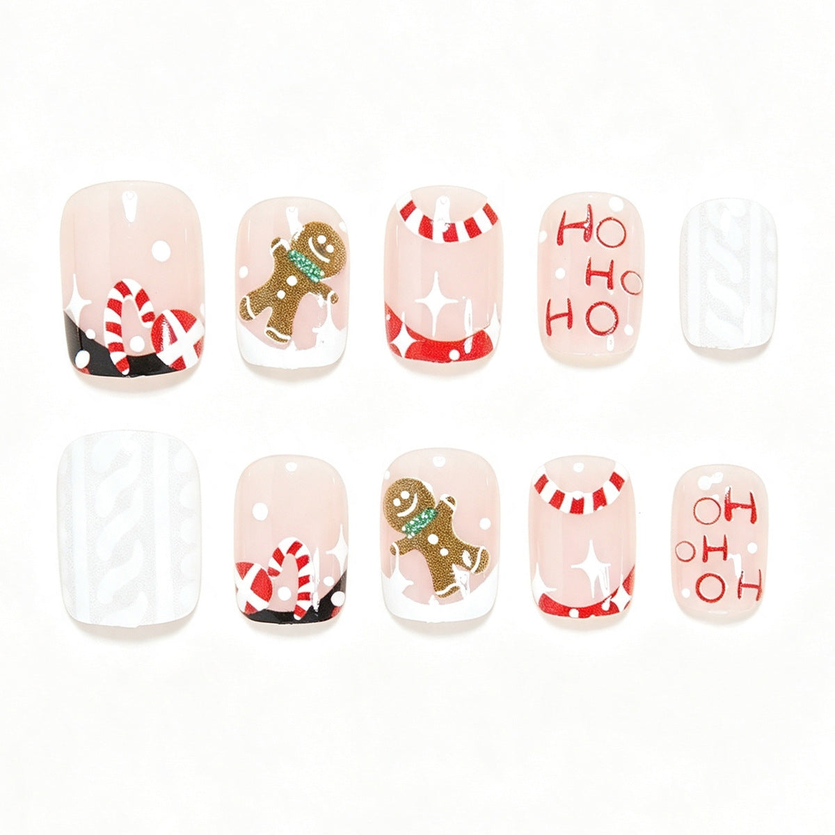 Festliche Feiertags-Themen Press-On Nail Art Brehn