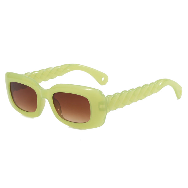 Damen modische quadratische Sonnenbrille mit einzigartigem gedrehten Bügeldesign Brehn