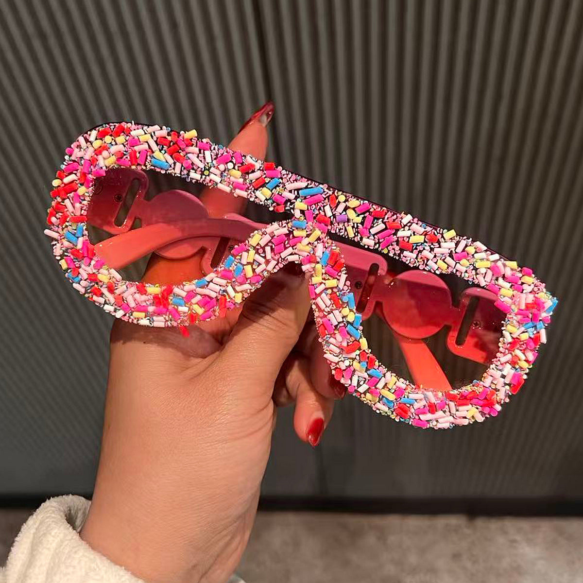 Damen trendige Sonnenbrille mit kreativem Zuckerguss-Design Brehn