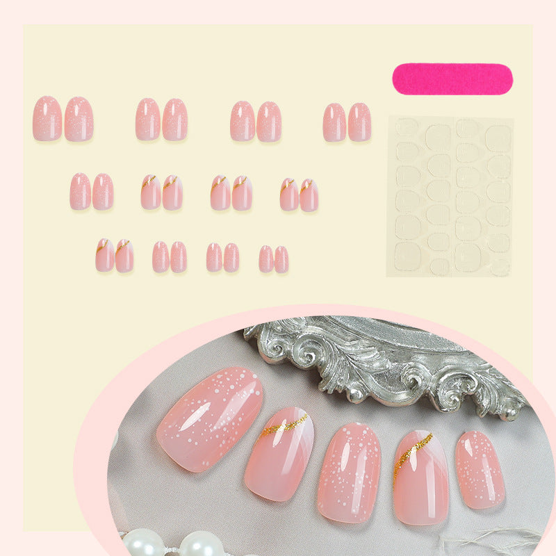 Premium Dekorative Druck-Nagel-Set mit Glitzer und goldenen Akzenten Brehn