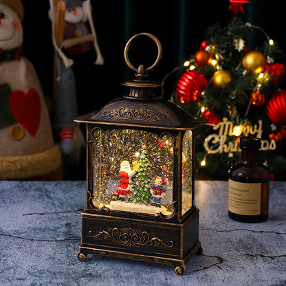 Beleuchtete Weihnachtslaterne mit Schnee- und Weihnachtsmotiv Brehn