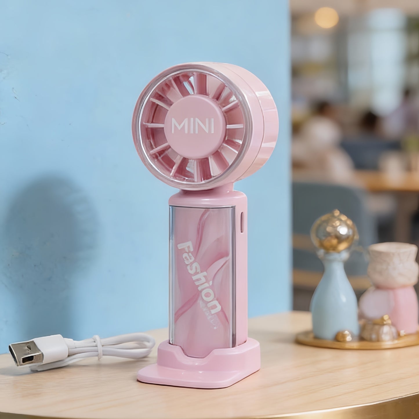Damen Tragbarer Tischventilator mit digitaler Temperaturanzeige Brehn