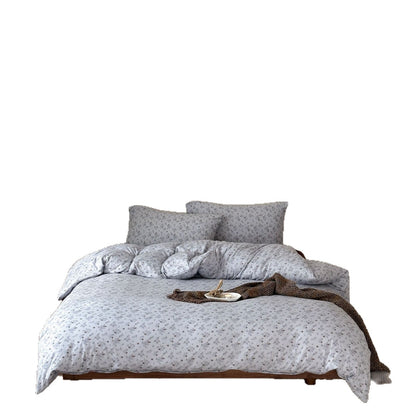 Blumen Baumwoll Percale Bettwäsche Set mit Bettbezug, Spannbettlaken und Kissenbezügen mit Umschlag