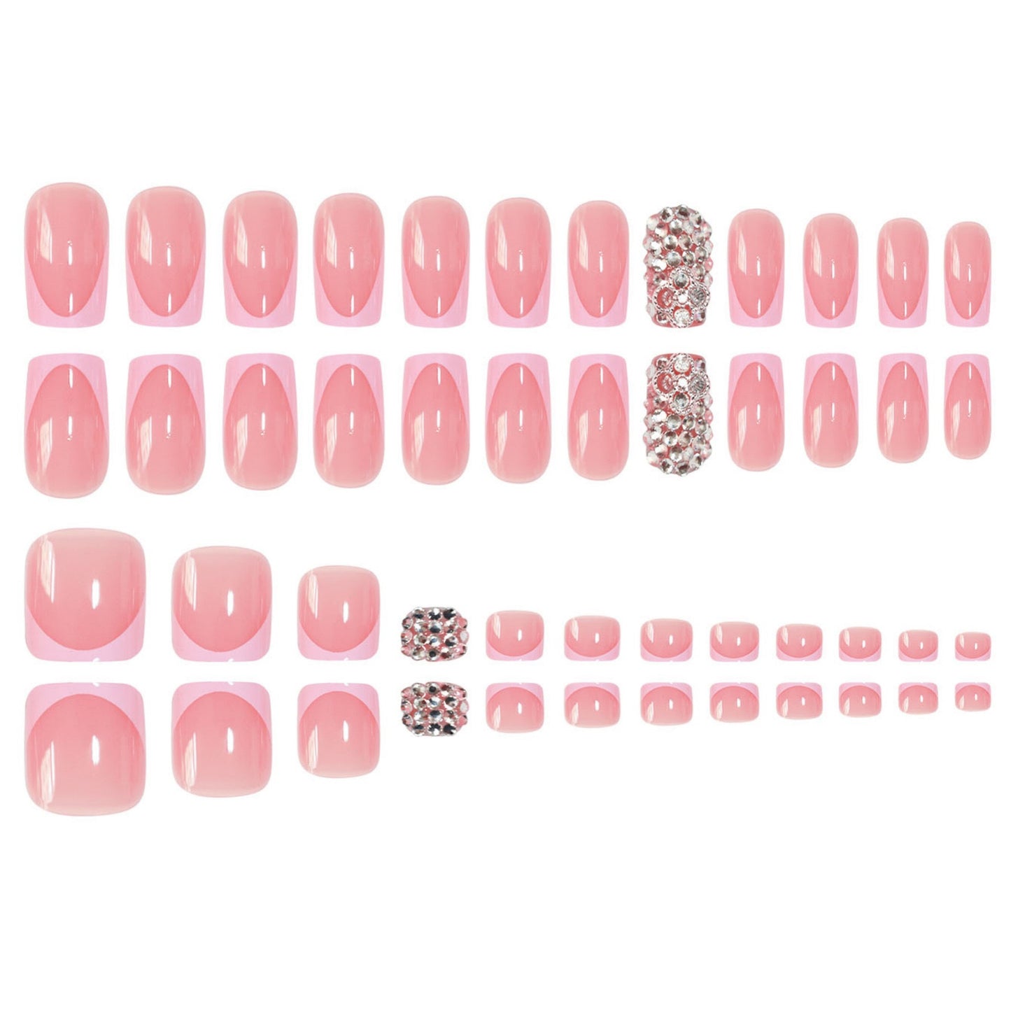 Glamouröser French Tip Press-On Nail Set Brehn