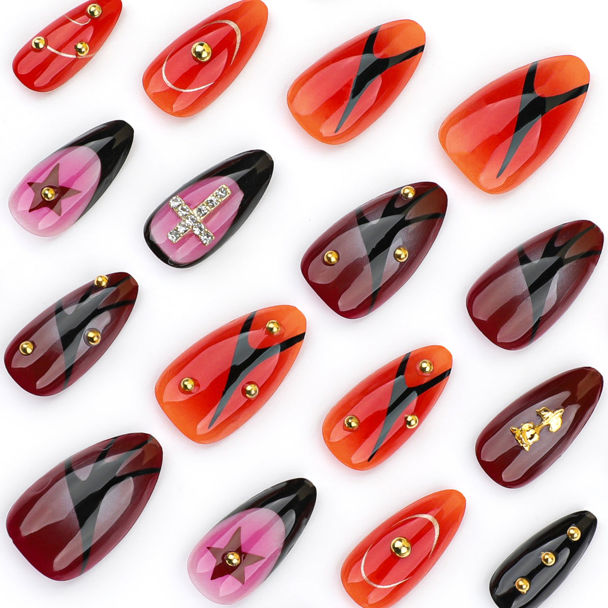 Kunstvolle Stiletto-Nägel mit kreativen Designs Brehn