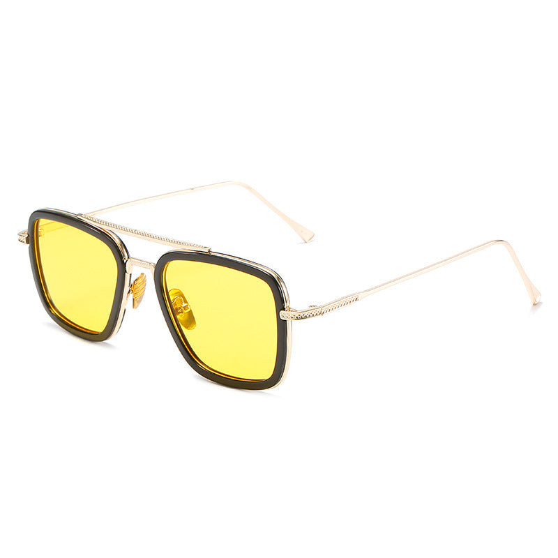 Damen modische quadratische Sonnenbrille mit luxuriösem Metallrahmen Brehn