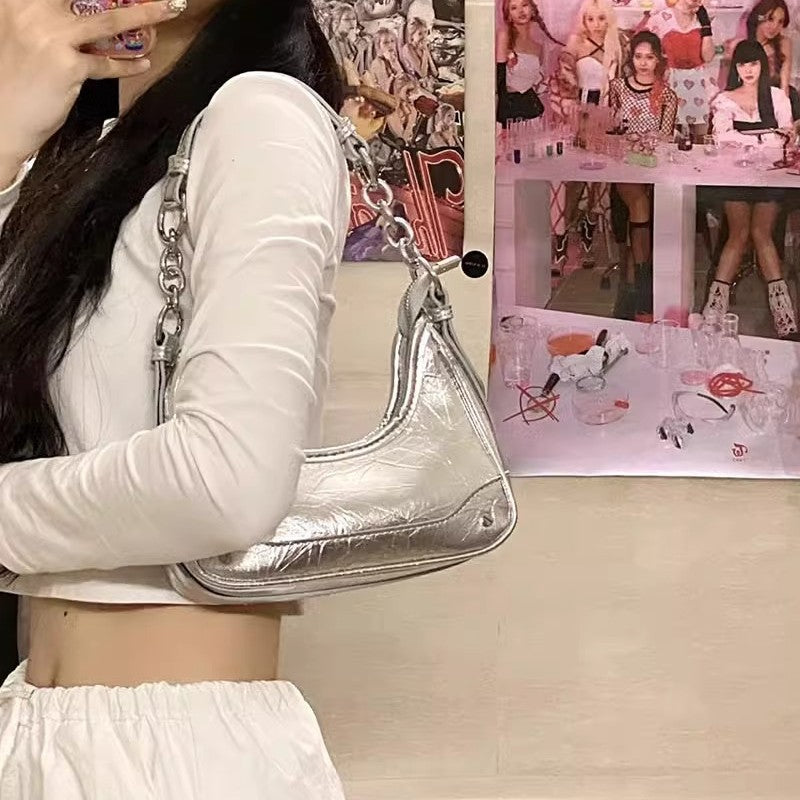 Chic Metallic Schultertasche Brehn