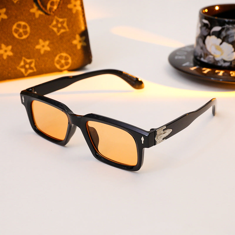 Damen elegante rechteckige Sonnenbrille mit speziellem Rahmen Brehn