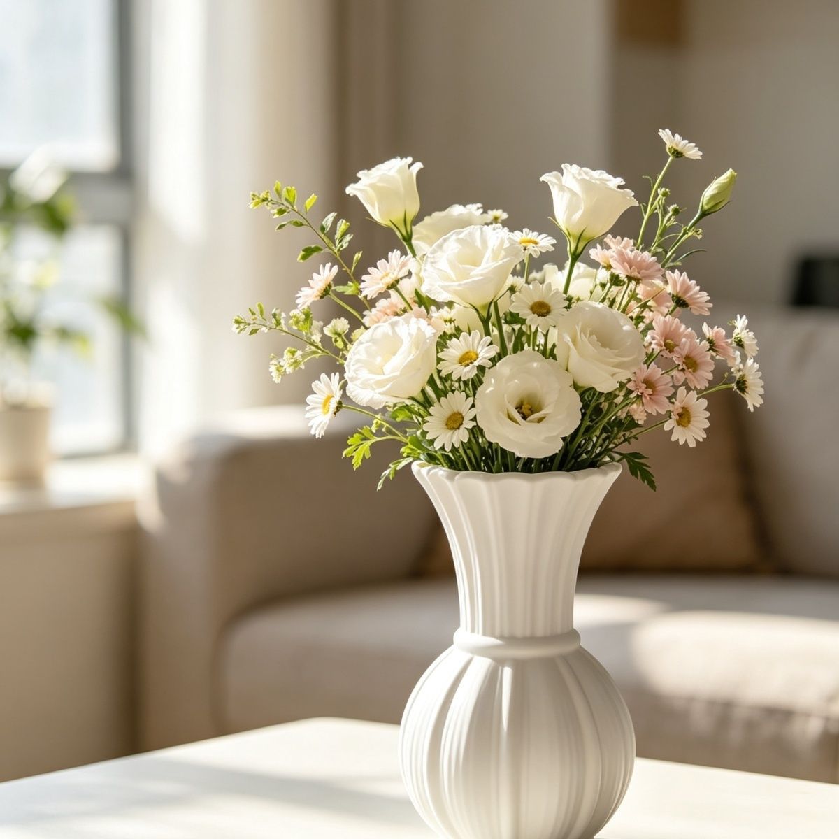 Elegante gerippte Blumenvase Brehn