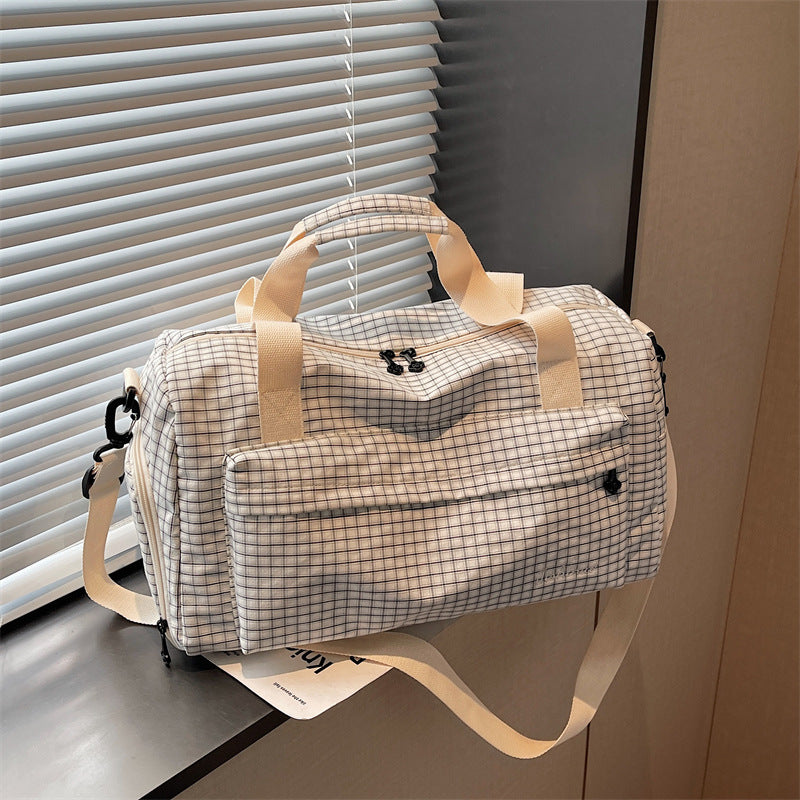 Gittermuster Reis-Dufflebag Brehn