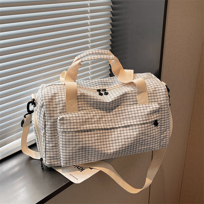 Gittermuster Reis-Dufflebag Brehn