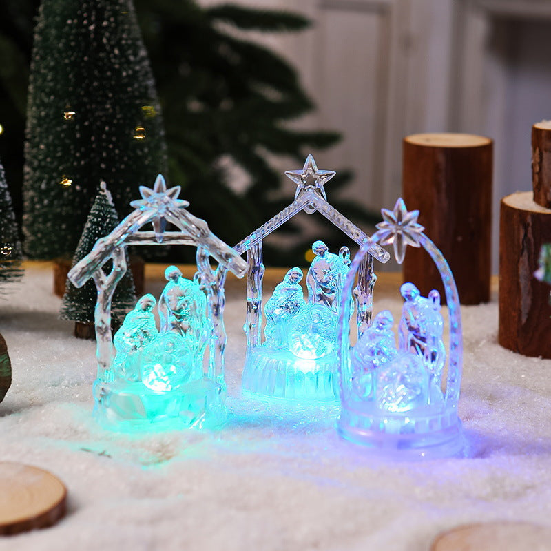 Beleuchtete Weihnachtskrippe mit LED-Effekten Brehn
