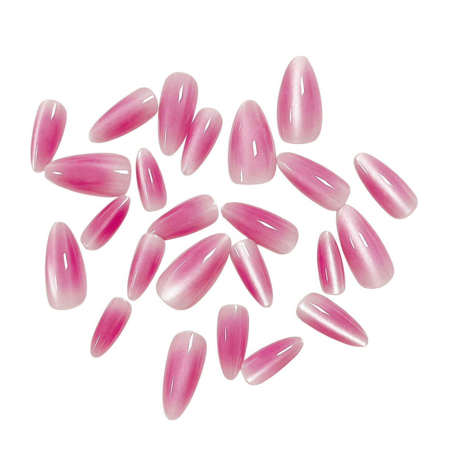 Glänzendes Ombre Stiletto Press-On Nägel Set Brehn
