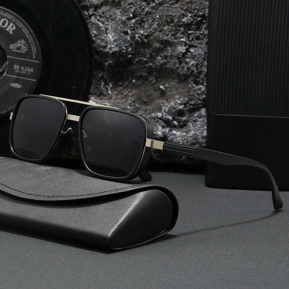 Damen elegante quadratische Sonnenbrille mit hochwertigem Metallrahmen Brehn