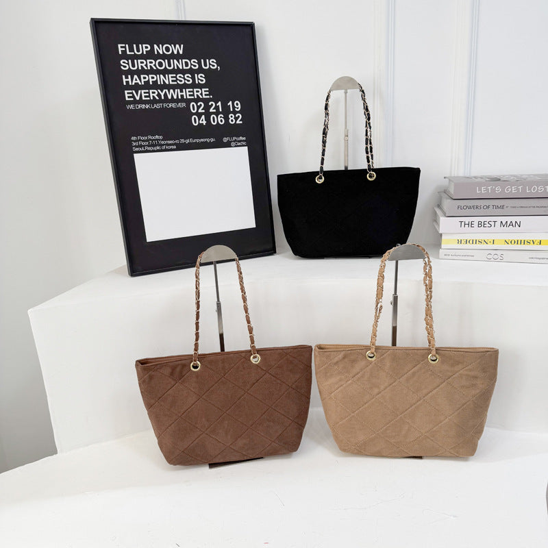 WoQuilted Suede Einkaufstasche Brehn
